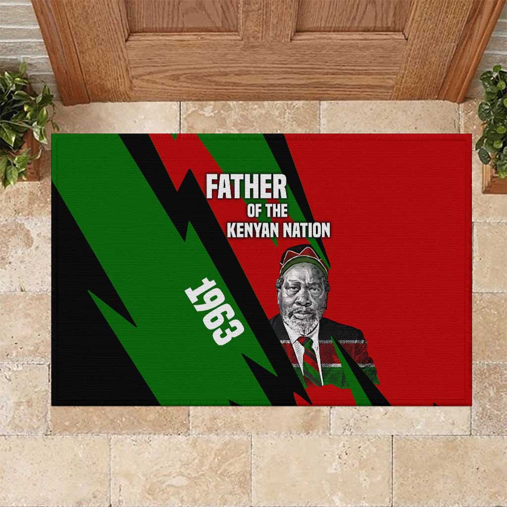 Jomo Kenyatta Rubber Doormat Patriotic Colors Design and Father of the Kenyan Nation Tribute - African Pride