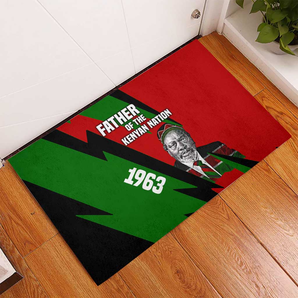 Jomo Kenyatta Rubber Doormat Patriotic Colors Design and Father of the Kenyan Nation Tribute - African Pride
