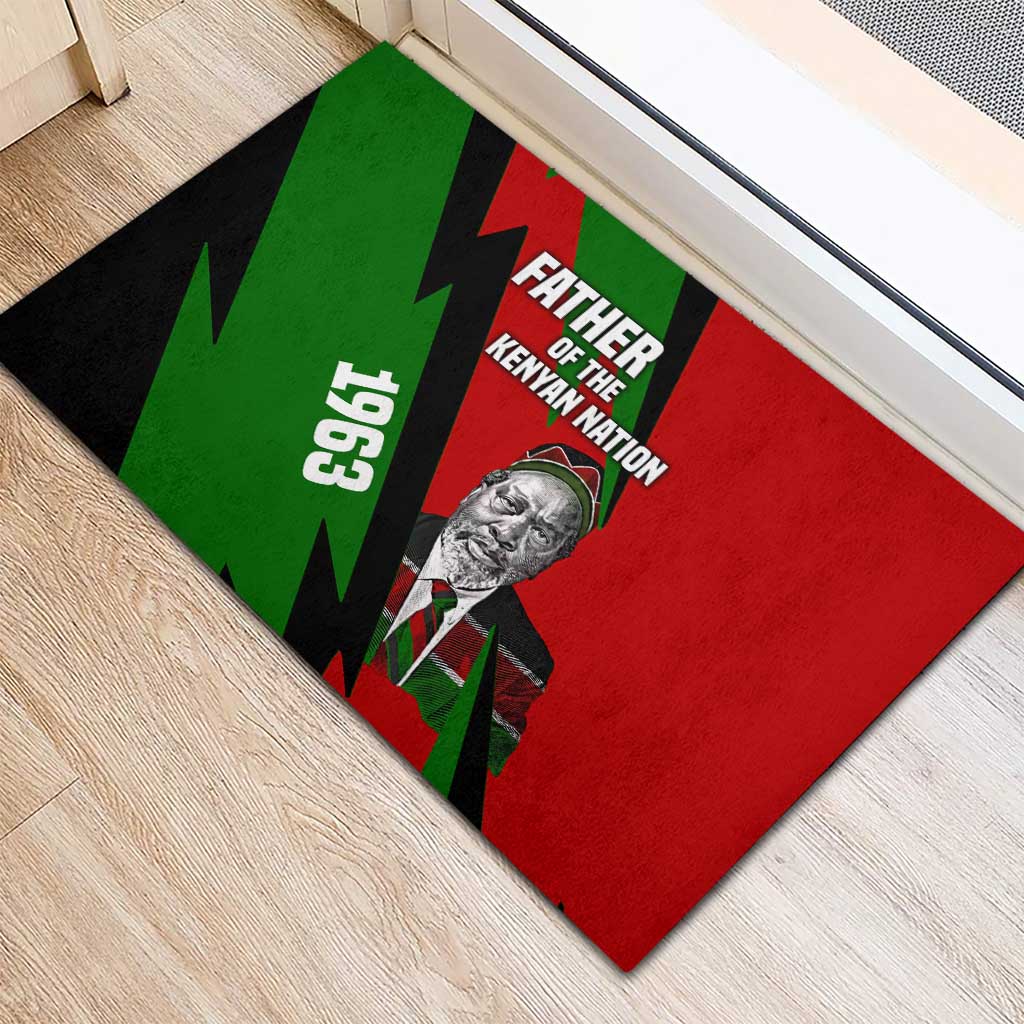 Jomo Kenyatta Rubber Doormat Patriotic Colors Design and Father of the Kenyan Nation Tribute - African Pride