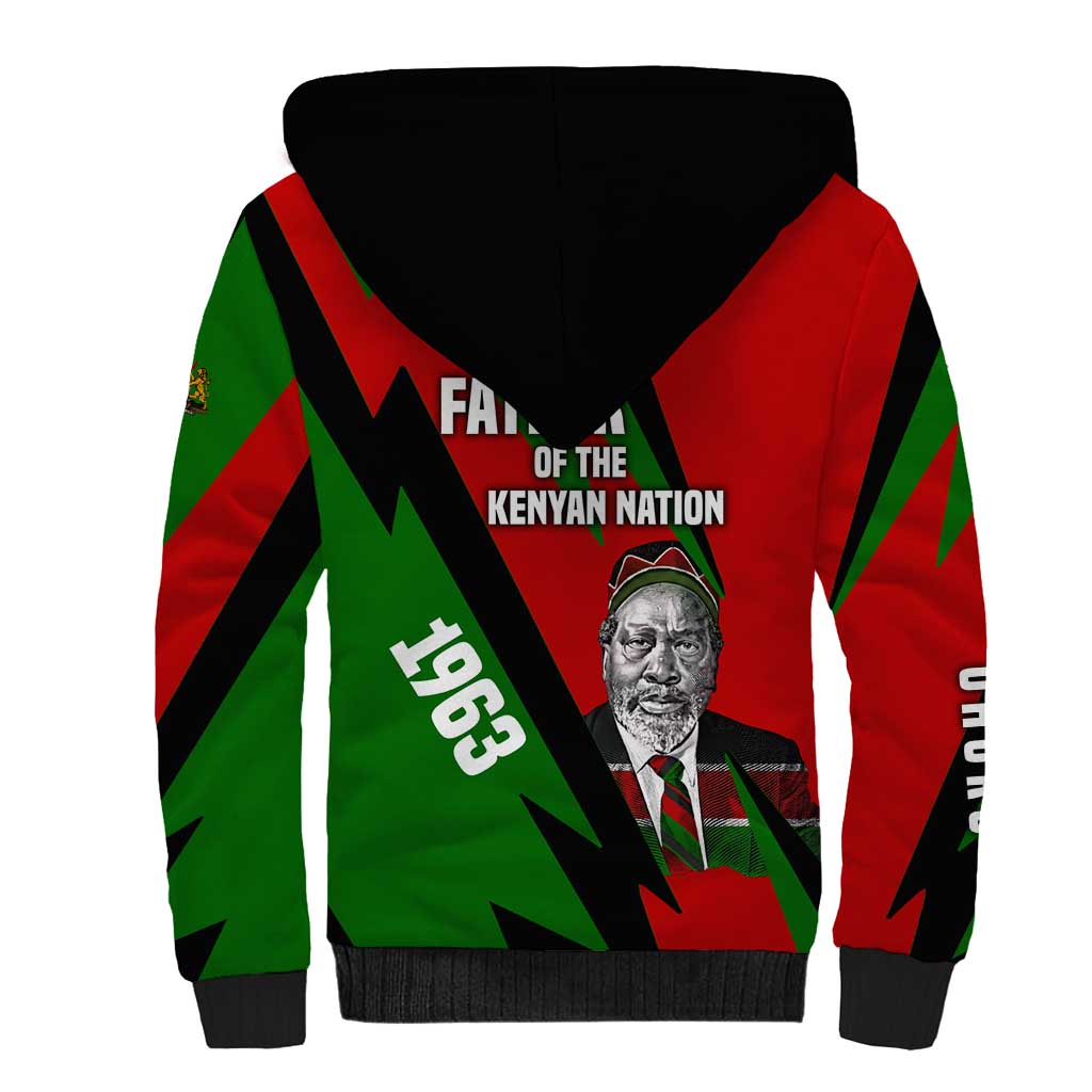 Jomo Kenyatta Sherpa Hoodie Patriotic Colors Design and Father of the Kenyan Nation Tribute - African Pride