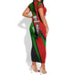 Jomo Kenyatta Short Sleeve Bodycon Dress Patriotic Colors Design and Father of the Kenyan Nation Tribute - African Pride