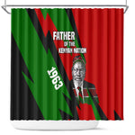 Jomo Kenyatta Shower Curtain Patriotic Colors Design and Father of the Kenyan Nation Tribute - African Pride