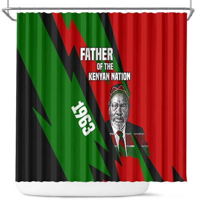 Jomo Kenyatta Shower Curtain Patriotic Colors Design and Father of the Kenyan Nation Tribute - African Pride