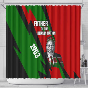 Jomo Kenyatta Shower Curtain Patriotic Colors Design and Father of the Kenyan Nation Tribute - African Pride