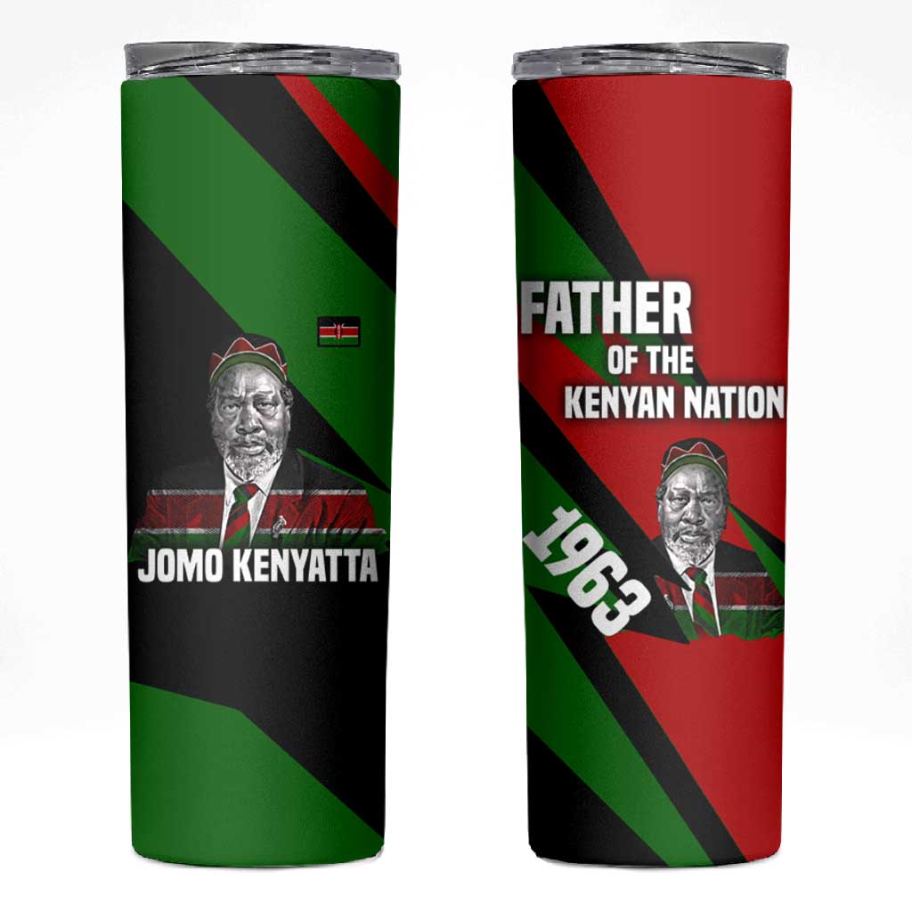 Jomo Kenyatta Skinny Tumbler Patriotic Colors Design and Father of the Kenyan Nation Tribute - African Pride