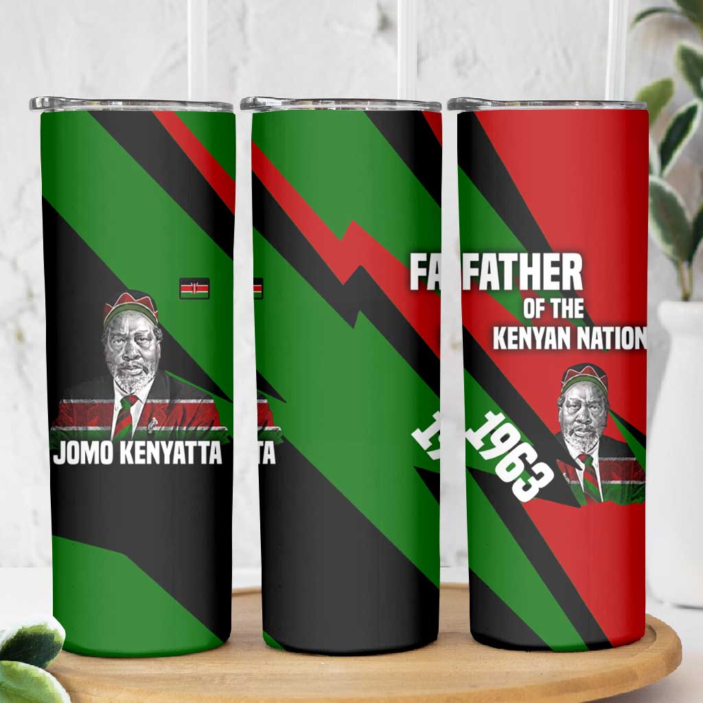 Jomo Kenyatta Skinny Tumbler Patriotic Colors Design and Father of the Kenyan Nation Tribute - African Pride