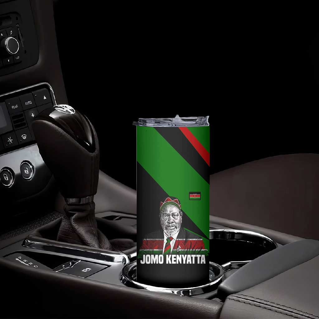 Jomo Kenyatta Skinny Tumbler Patriotic Colors Design and Father of the Kenyan Nation Tribute - African Pride