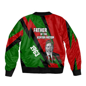 Jomo Kenyatta Sleeve Zip Bomber Jacket Patriotic Colors Design and Father of the Kenyan Nation Tribute - African Pride