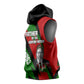 Jomo Kenyatta Sleeveless Hoodie Patriotic Colors Design and Father of the Kenyan Nation Tribute - African Pride