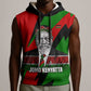 Jomo Kenyatta Sleeveless Hoodie Patriotic Colors Design and Father of the Kenyan Nation Tribute - African Pride