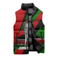 Jomo Kenyatta Sleeveless Puffer Jacket Patriotic Colors Design and Father of the Kenyan Nation Tribute - African Pride