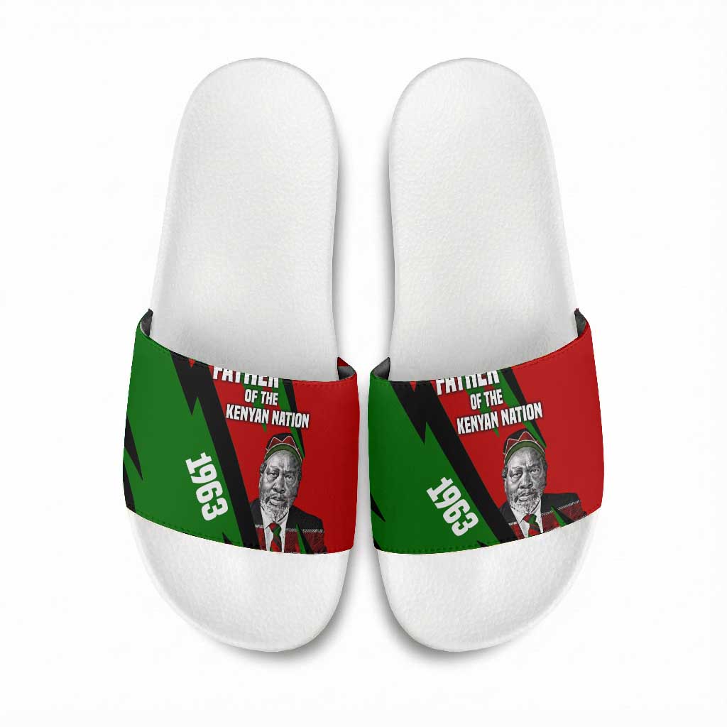 Jomo Kenyatta Slide Sandals Patriotic Colors Design and Father of the Kenyan Nation Tribute - African Pride