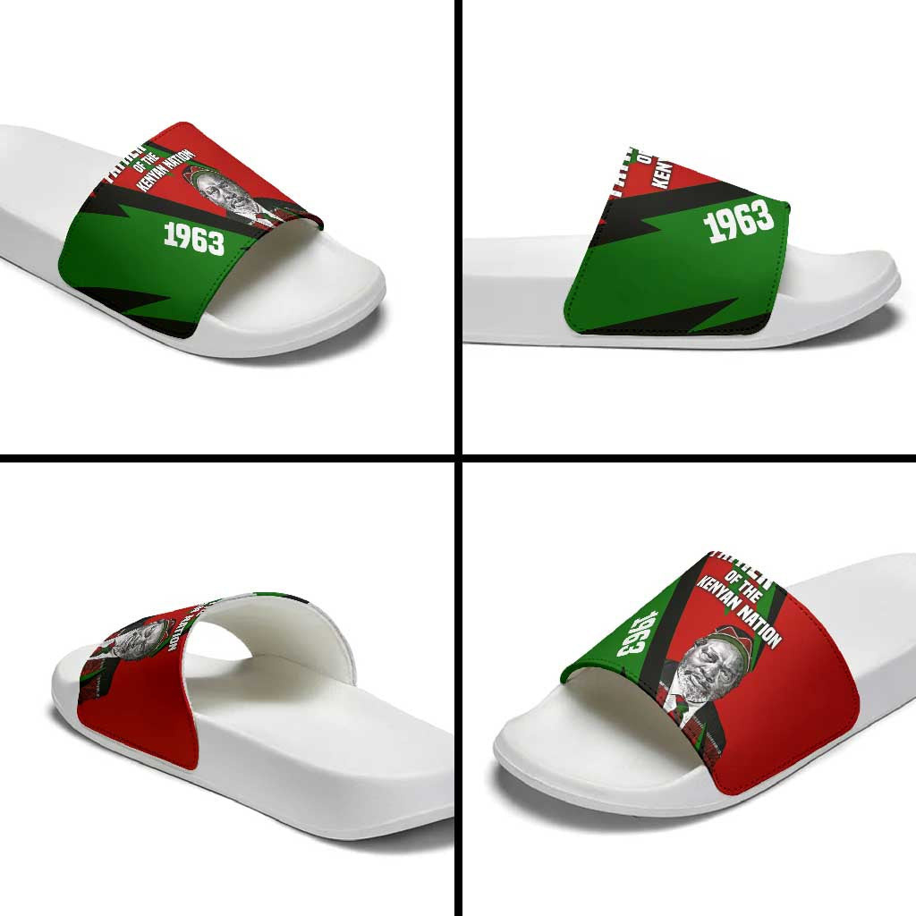 Jomo Kenyatta Slide Sandals Patriotic Colors Design and Father of the Kenyan Nation Tribute - African Pride