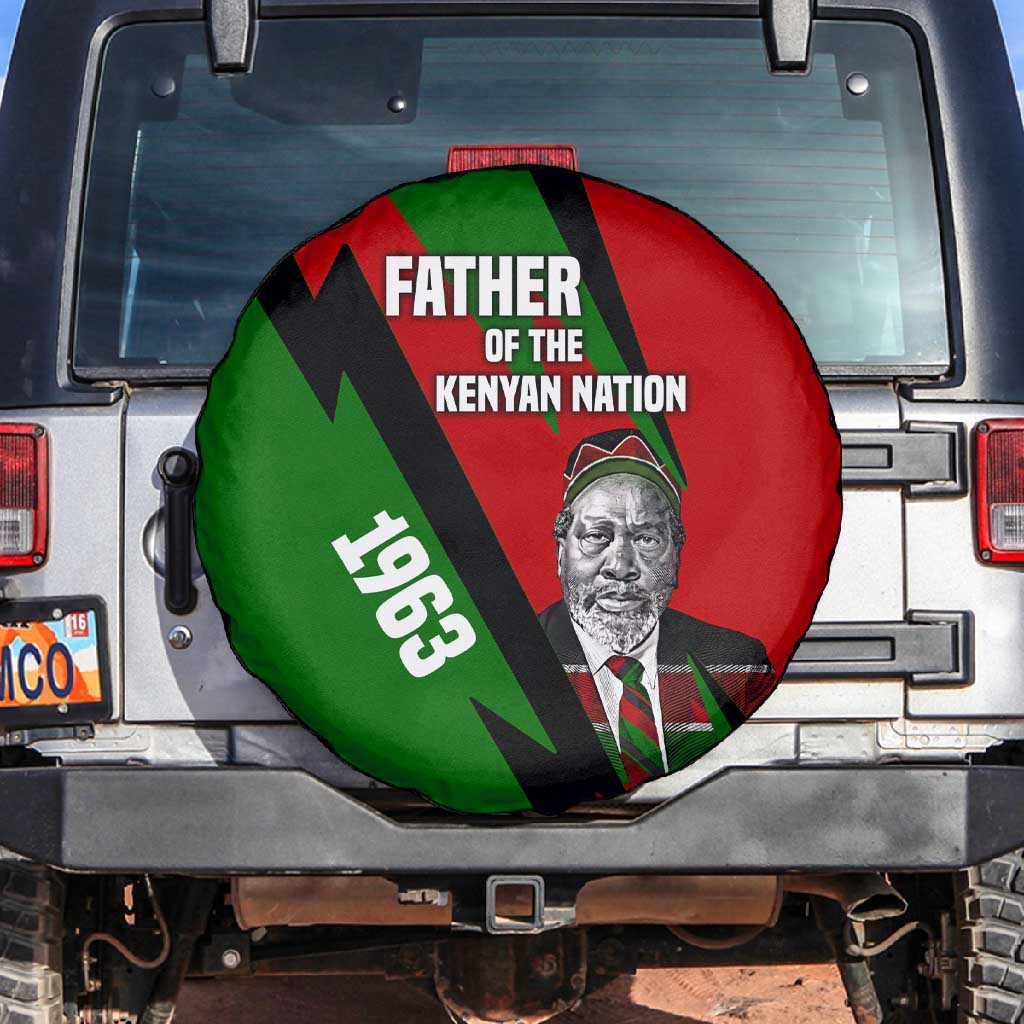 Jomo Kenyatta Spare Tire Cover Patriotic Colors Design and Father of the Kenyan Nation Tribute - African Pride