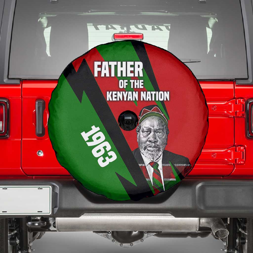 Jomo Kenyatta Spare Tire Cover Patriotic Colors Design and Father of the Kenyan Nation Tribute - African Pride