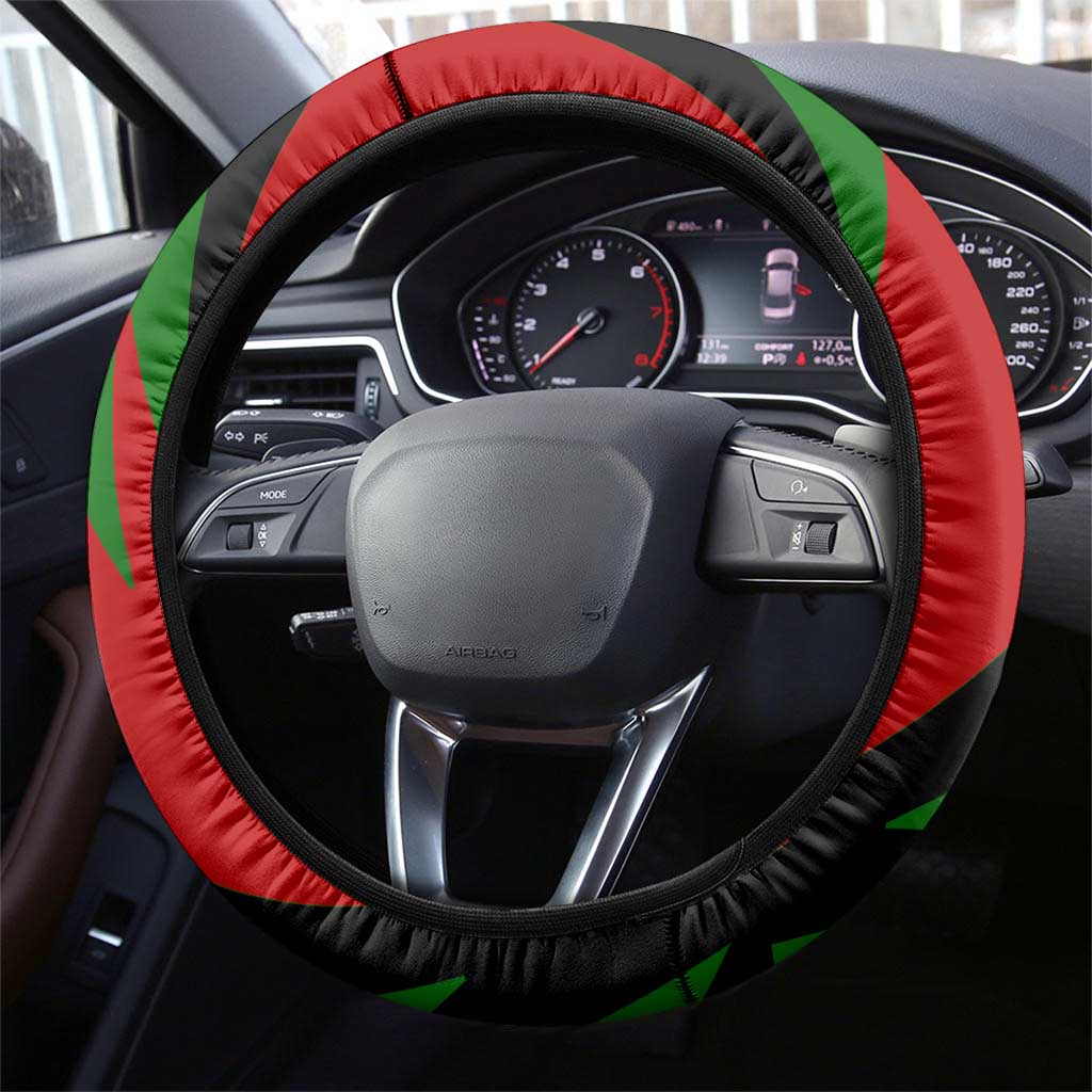 Jomo Kenyatta Steering Wheel Cover Patriotic Colors Design and Father of the Kenyan Nation Tribute - African Pride