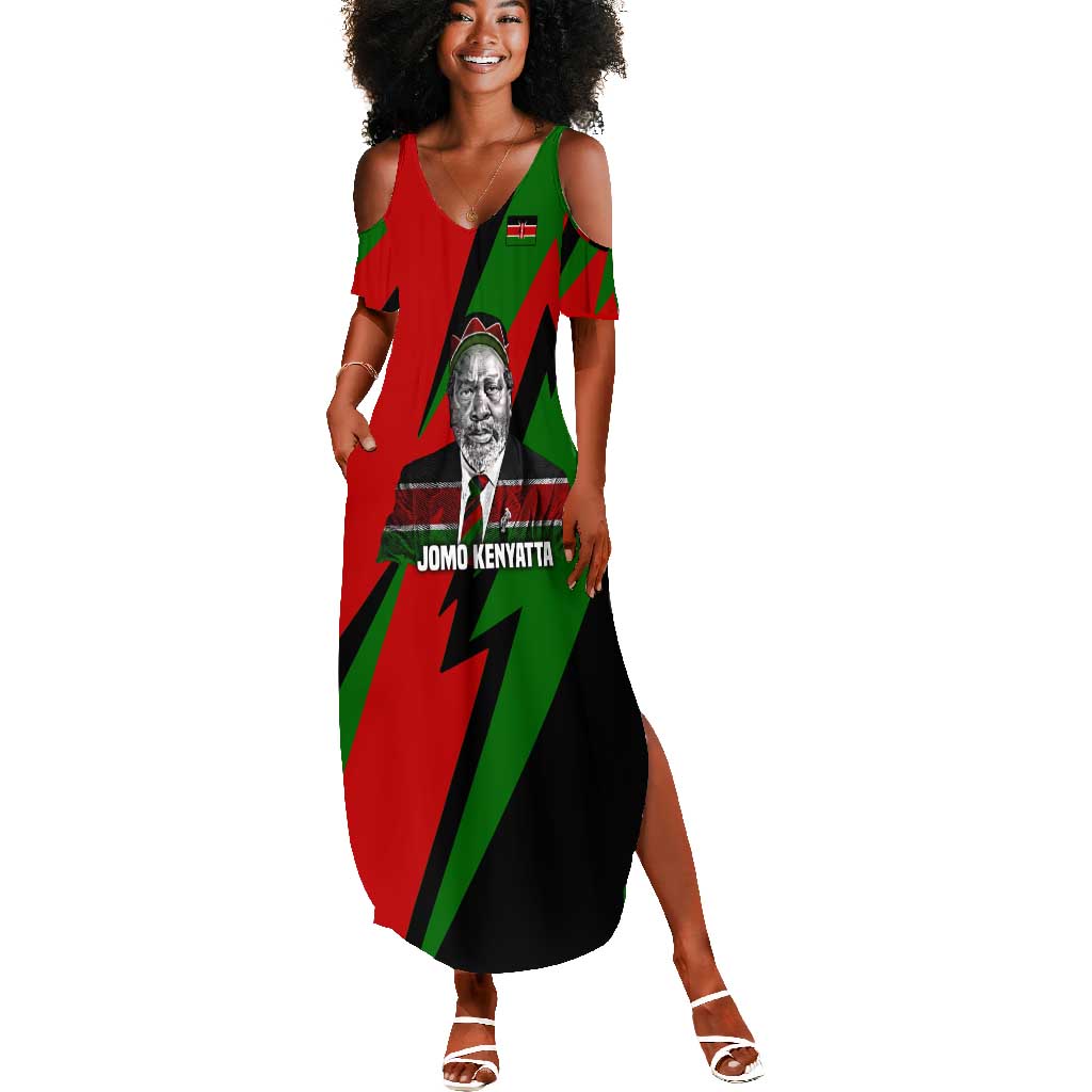 Jomo Kenyatta Summer Maxi Dress Patriotic Colors Design and Father of the Kenyan Nation Tribute - African Pride