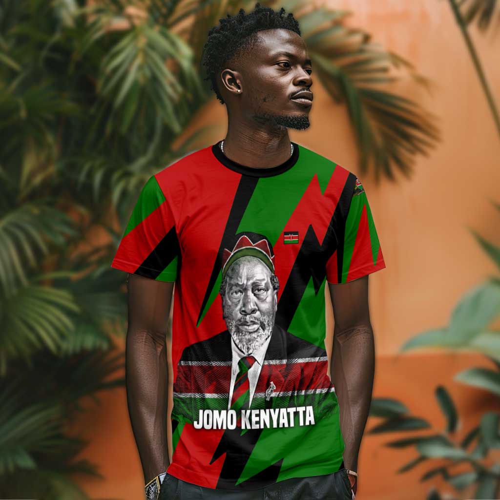 Jomo Kenyatta T shirt Patriotic Colors Design and Father of the Kenyan Nation Tribute - African Pride