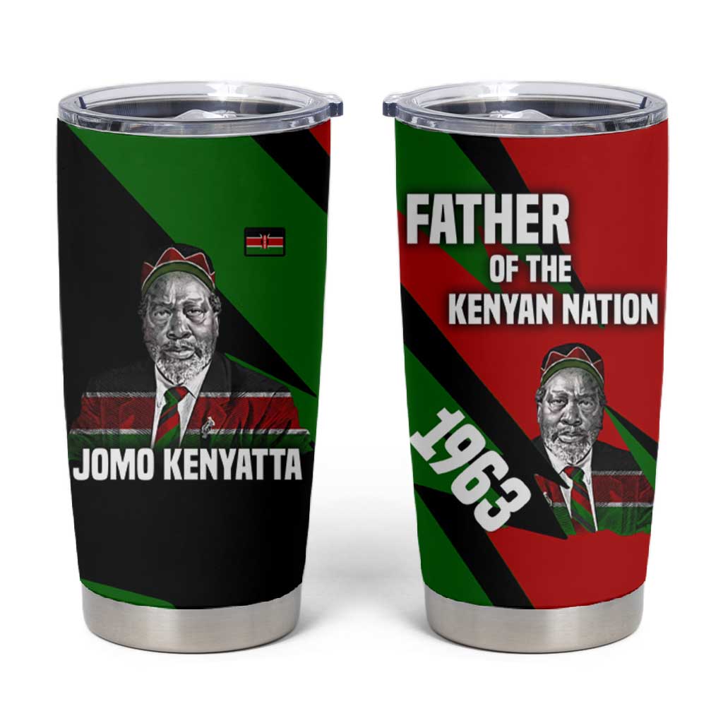Jomo Kenyatta Tumbler Cup Patriotic Colors Design and Father of the Kenyan Nation Tribute - African Pride