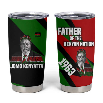 Jomo Kenyatta Tumbler Cup Patriotic Colors Design and Father of the Kenyan Nation Tribute - African Pride