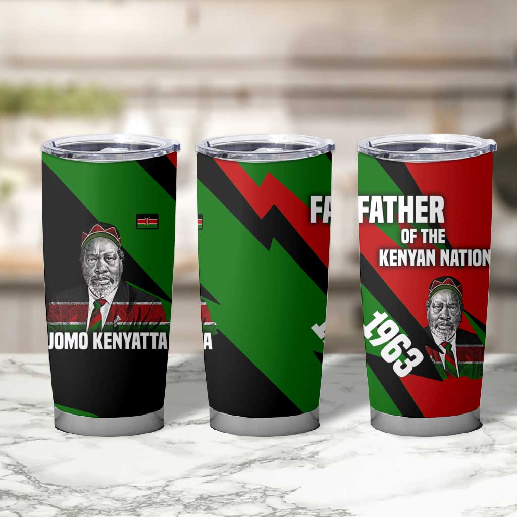 Jomo Kenyatta Tumbler Cup Patriotic Colors Design and Father of the Kenyan Nation Tribute - African Pride