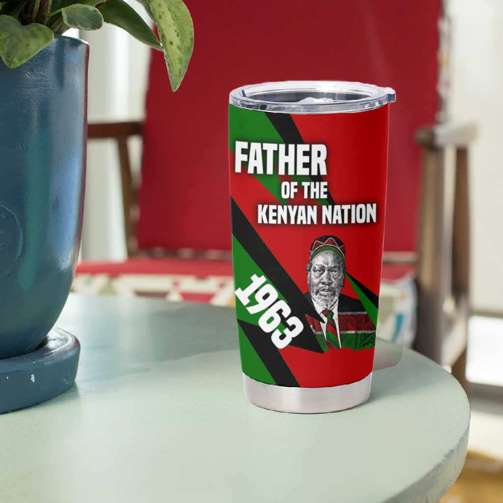 Jomo Kenyatta Tumbler Cup Patriotic Colors Design and Father of the Kenyan Nation Tribute - African Pride