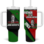 Jomo Kenyatta Tumbler With Handle Patriotic Colors Design and Father of the Kenyan Nation Tribute - African Pride