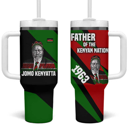 Jomo Kenyatta Tumbler With Handle Patriotic Colors Design and Father of the Kenyan Nation Tribute - African Pride