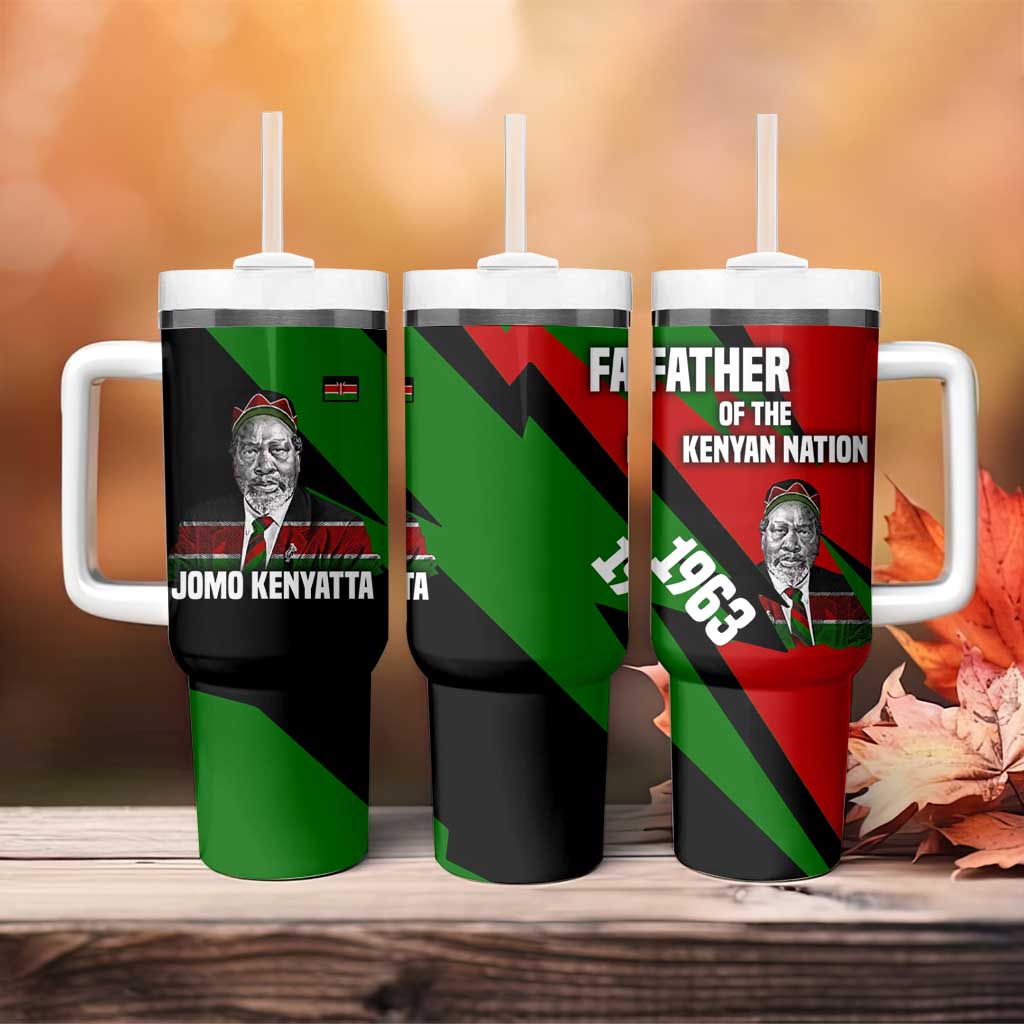 Jomo Kenyatta Tumbler With Handle Patriotic Colors Design and Father of the Kenyan Nation Tribute - African Pride
