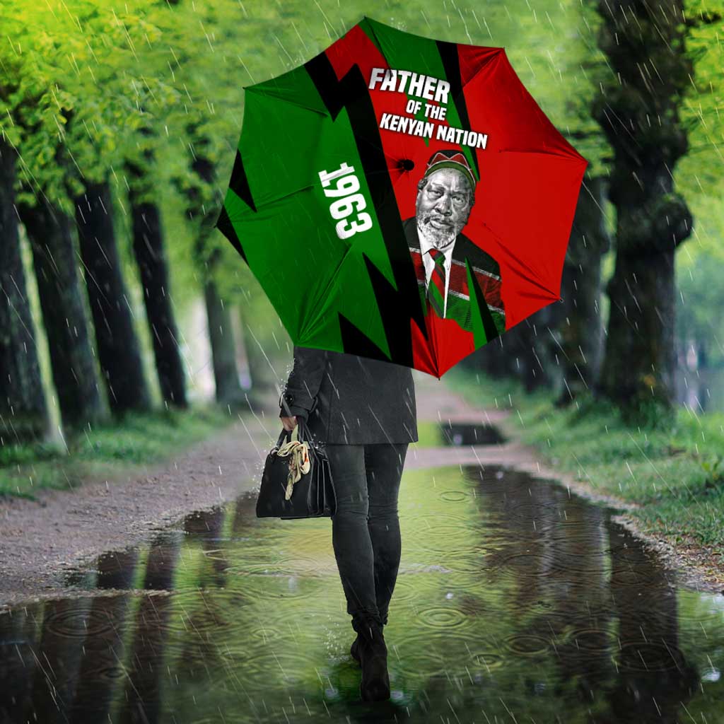 Jomo Kenyatta Umbrella Patriotic Colors Design and Father of the Kenyan Nation Tribute - African Pride