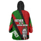 Jomo Kenyatta Wearable Blanket Hoodie Patriotic Colors Design and Father of the Kenyan Nation Tribute - African Pride