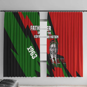 Jomo Kenyatta Window Curtain Patriotic Colors Design and Father of the Kenyan Nation Tribute - African Pride