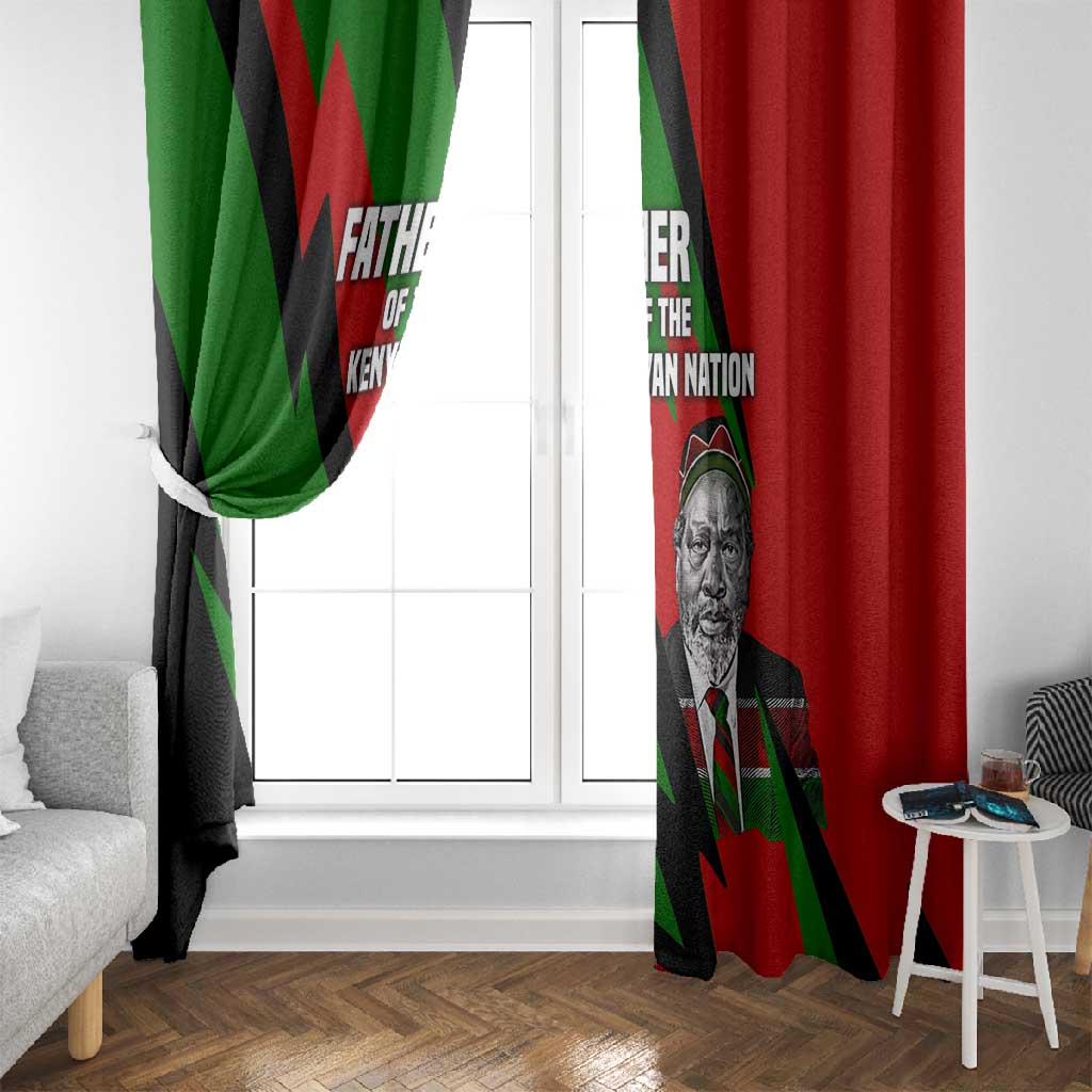 Jomo Kenyatta Window Curtain Patriotic Colors Design and Father of the Kenyan Nation Tribute - African Pride