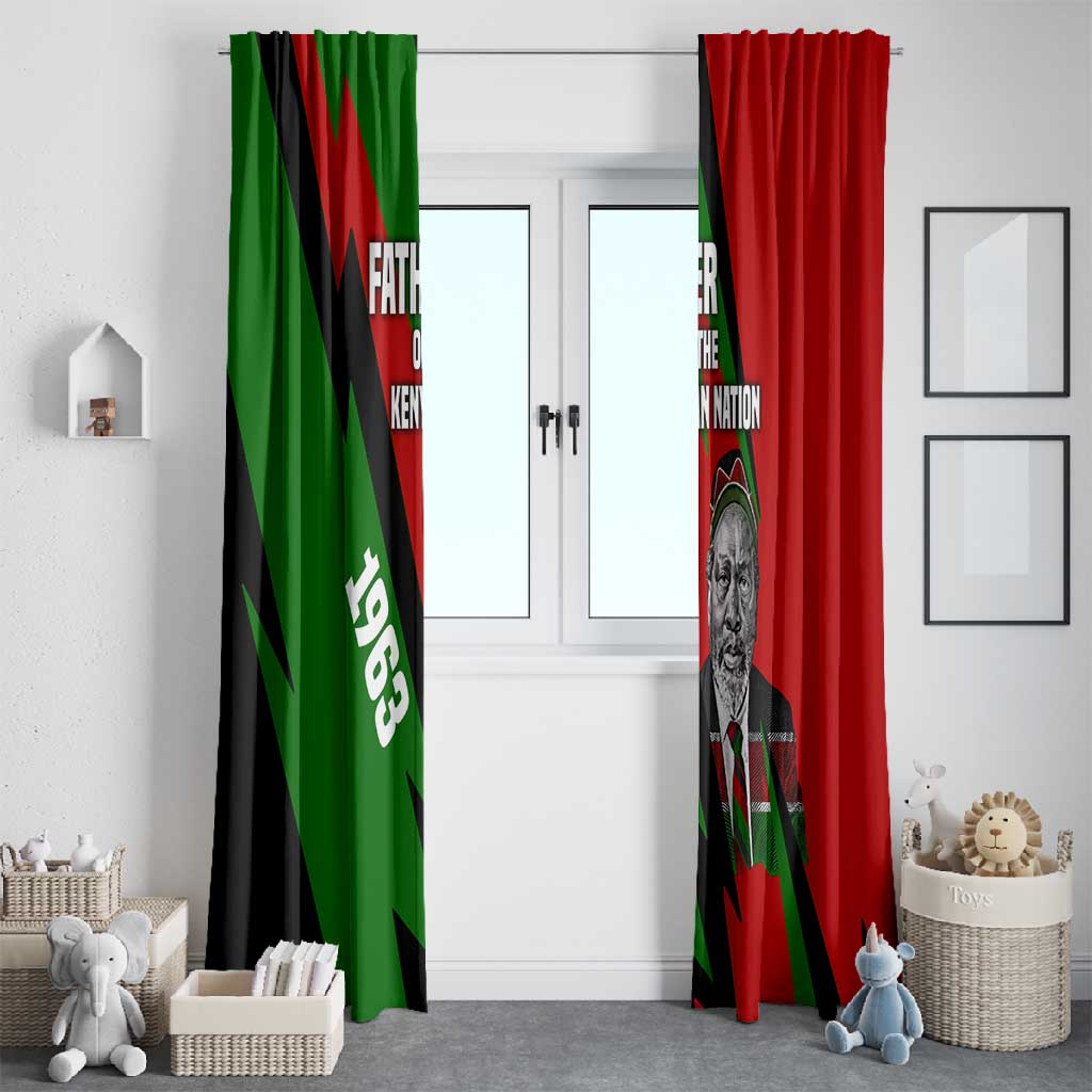 Jomo Kenyatta Window Curtain Patriotic Colors Design and Father of the Kenyan Nation Tribute - African Pride