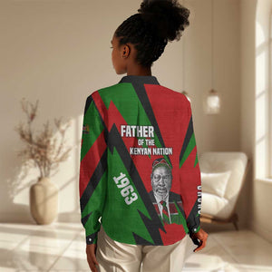 Jomo Kenyatta Women Casual Shirt Patriotic Colors Design and Father of the Kenyan Nation Tribute - African Pride