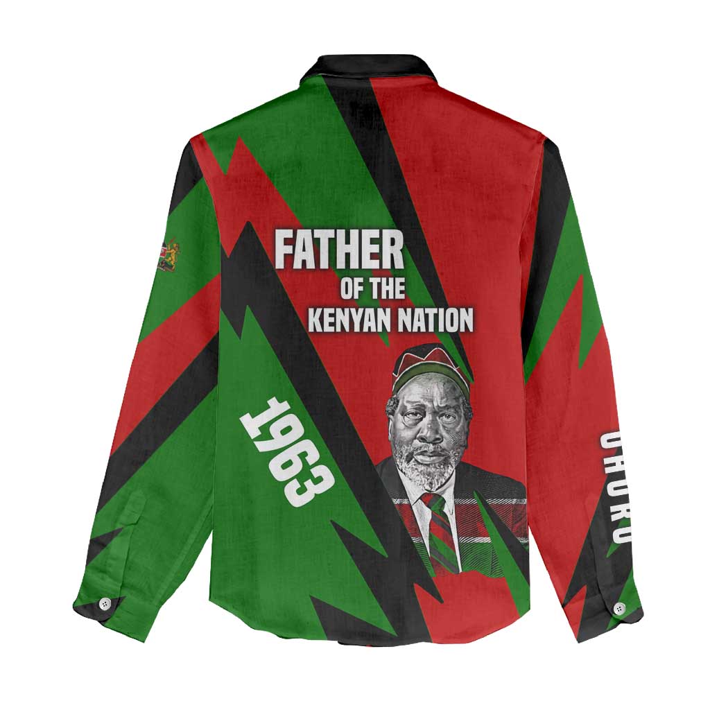 Jomo Kenyatta Women Casual Shirt Patriotic Colors Design and Father of the Kenyan Nation Tribute - African Pride