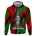 Jomo Kenyatta Zip Hoodie Patriotic Colors Design and Father of the Kenyan Nation Tribute - African Pride