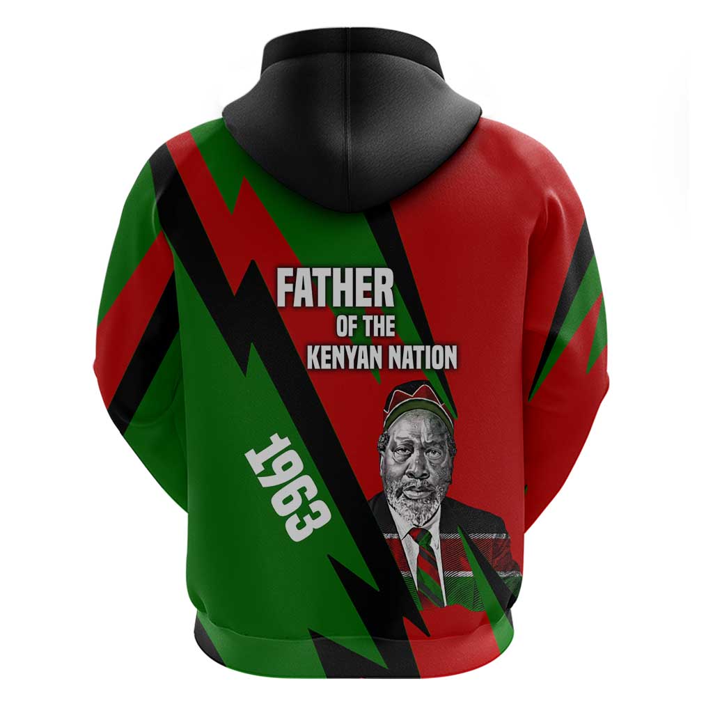 Jomo Kenyatta Zip Hoodie Patriotic Colors Design and Father of the Kenyan Nation Tribute - African Pride