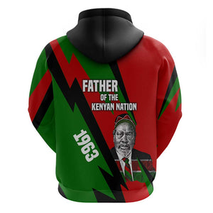 Jomo Kenyatta Zip Hoodie Patriotic Colors Design and Father of the Kenyan Nation Tribute - African Pride