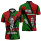 Jomo Kenyatta Zipper Polo Shirt Patriotic Colors Design and Father of the Kenyan Nation Tribute - African Pride