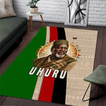 Jomo Kenyatta Area Rug Uhuru and Kenyan Heritage Quote Tribute - African Pride