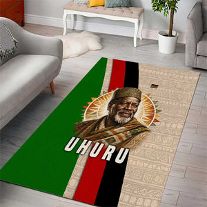 Jomo Kenyatta Area Rug Uhuru and Kenyan Heritage Quote Tribute - African Pride