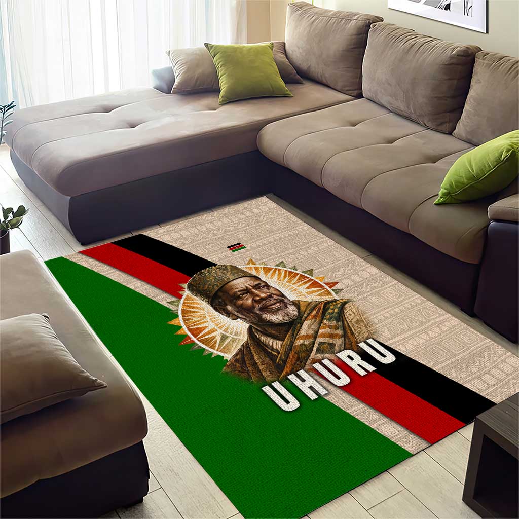 Jomo Kenyatta Area Rug Uhuru and Kenyan Heritage Quote Tribute - African Pride