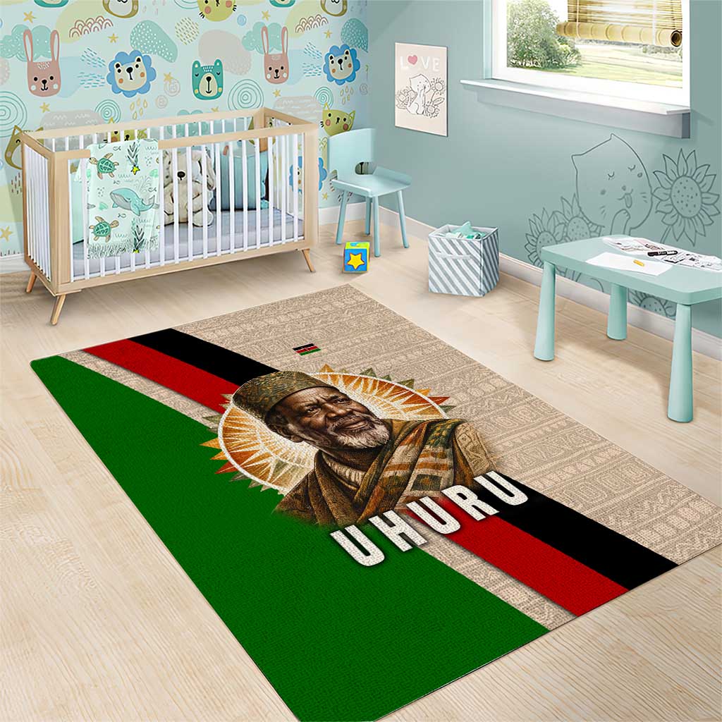 Jomo Kenyatta Area Rug Uhuru and Kenyan Heritage Quote Tribute - African Pride