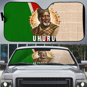 Jomo Kenyatta Auto Sun Shade Uhuru and Kenyan Heritage Quote Tribute - African Pride