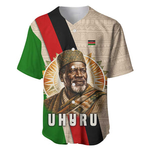 Jomo Kenyatta Baseball Jersey Uhuru and Kenyan Heritage Quote Tribute - African Pride