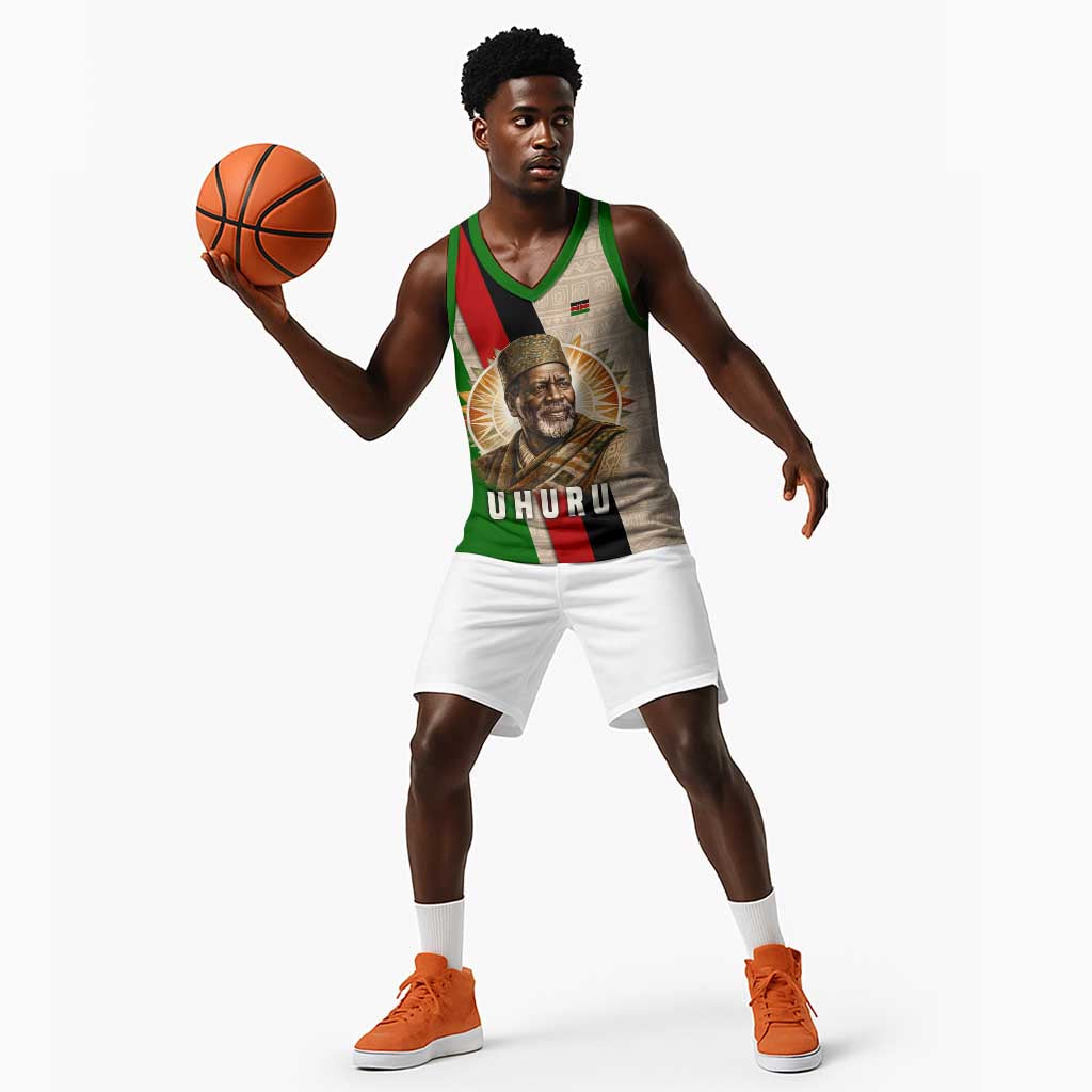 Jomo Kenyatta Basketball Jersey Uhuru and Kenyan Heritage Quote Tribute - African Pride