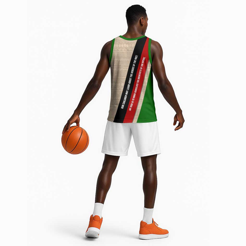 Jomo Kenyatta Basketball Jersey Uhuru and Kenyan Heritage Quote Tribute - African Pride