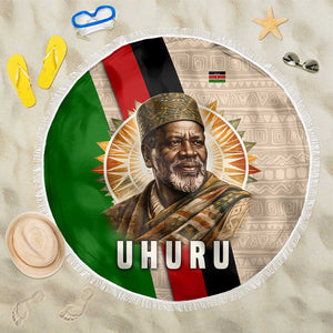 Jomo Kenyatta Beach Blanket Uhuru and Kenyan Heritage Quote Tribute - African Pride
