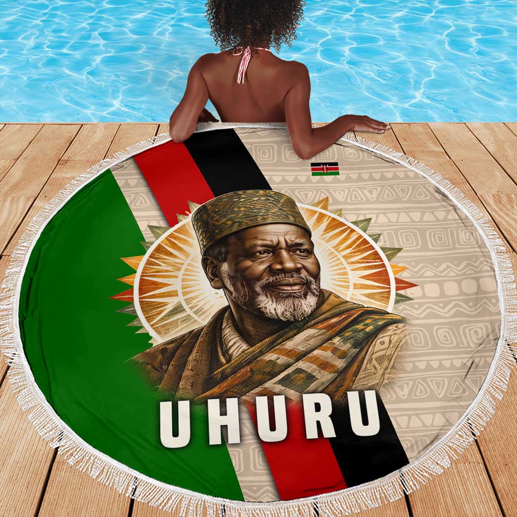 Jomo Kenyatta Beach Blanket Uhuru and Kenyan Heritage Quote Tribute - African Pride